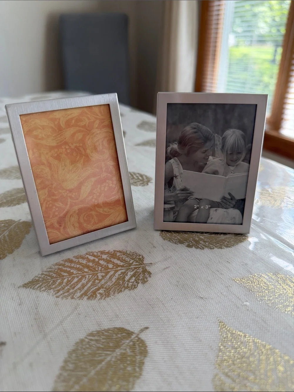 Silver Metal Picture Frame - Sleek Home Accents set of two 2“ x 3“ frames